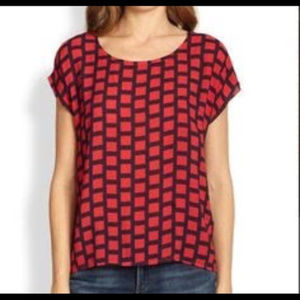 NWOT Splendid Red Window Pane Blouse